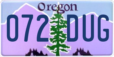 OR license plate 072DUG