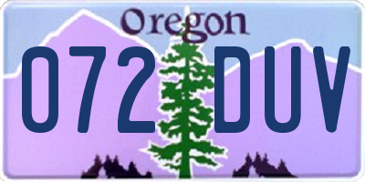 OR license plate 072DUV
