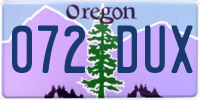OR license plate 072DUX