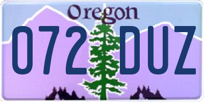 OR license plate 072DUZ