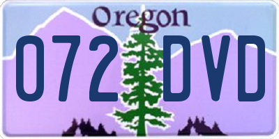 OR license plate 072DVD