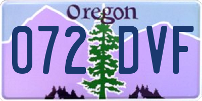 OR license plate 072DVF