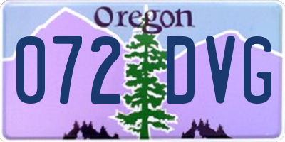 OR license plate 072DVG