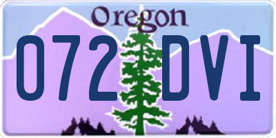 OR license plate 072DVI