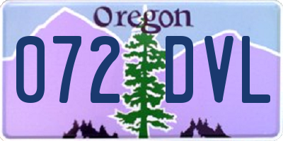 OR license plate 072DVL