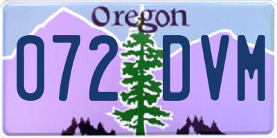 OR license plate 072DVM