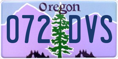 OR license plate 072DVS
