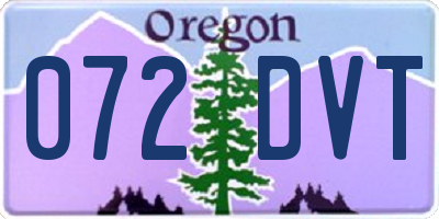 OR license plate 072DVT