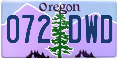 OR license plate 072DWD