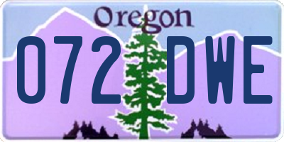 OR license plate 072DWE