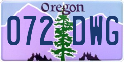 OR license plate 072DWG