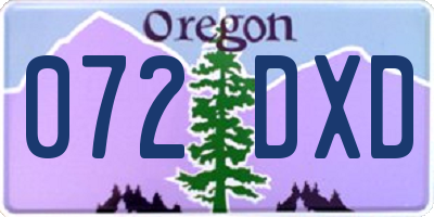 OR license plate 072DXD