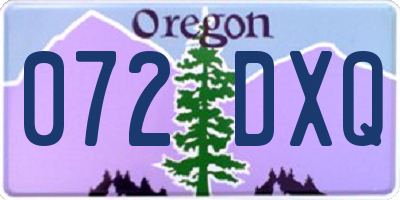 OR license plate 072DXQ