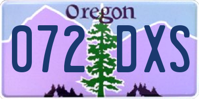 OR license plate 072DXS