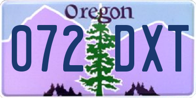 OR license plate 072DXT
