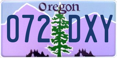 OR license plate 072DXY