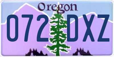 OR license plate 072DXZ