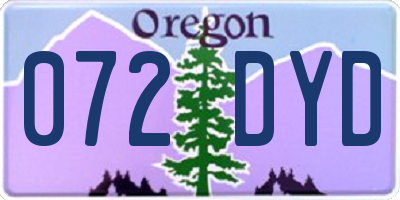 OR license plate 072DYD