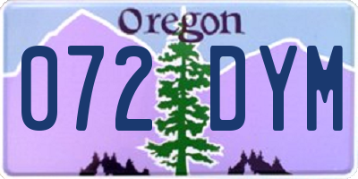 OR license plate 072DYM
