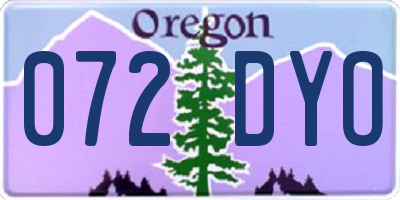 OR license plate 072DYO