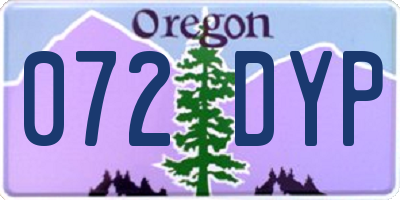OR license plate 072DYP