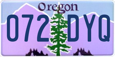 OR license plate 072DYQ