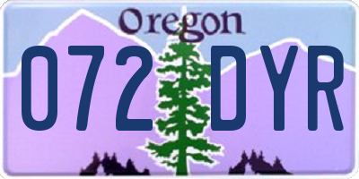 OR license plate 072DYR