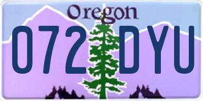 OR license plate 072DYU