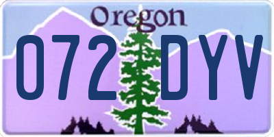 OR license plate 072DYV