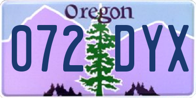 OR license plate 072DYX