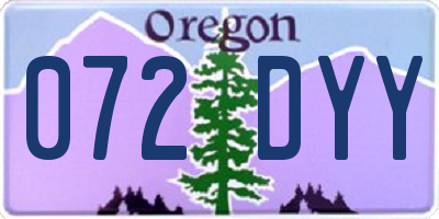 OR license plate 072DYY