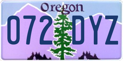 OR license plate 072DYZ
