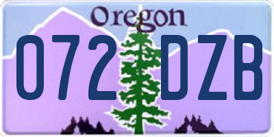 OR license plate 072DZB