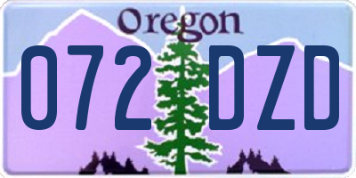 OR license plate 072DZD