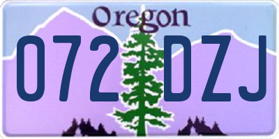 OR license plate 072DZJ