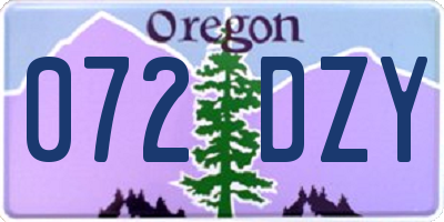 OR license plate 072DZY
