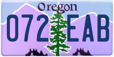 OR license plate 072EAB