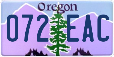 OR license plate 072EAC