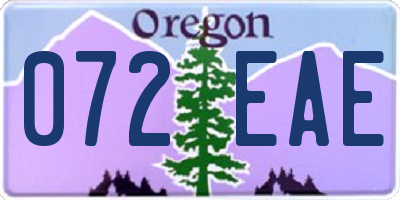 OR license plate 072EAE