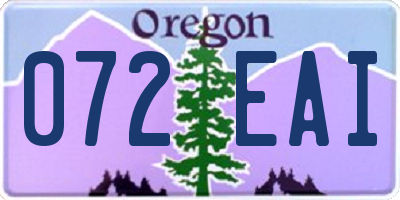 OR license plate 072EAI