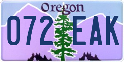 OR license plate 072EAK