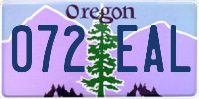 OR license plate 072EAL