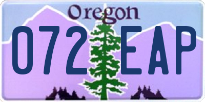 OR license plate 072EAP