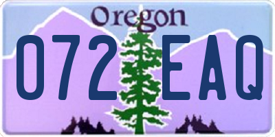 OR license plate 072EAQ