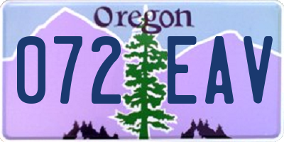 OR license plate 072EAV