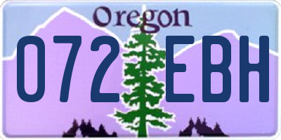 OR license plate 072EBH