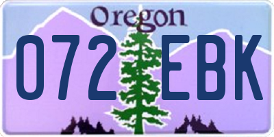 OR license plate 072EBK