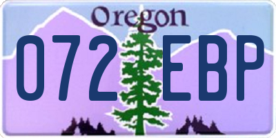 OR license plate 072EBP