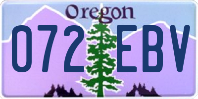OR license plate 072EBV