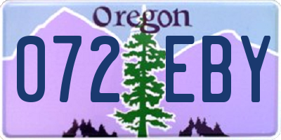 OR license plate 072EBY